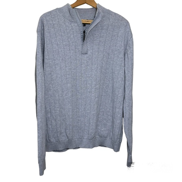 KingSize Men's Big & Tall Quarter Zip Mock Neck Lightweight Sweater in grey. XL - Picture 1 of 7